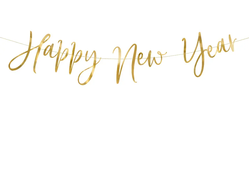 Baner Happy New Year 66x18cm Partydeco