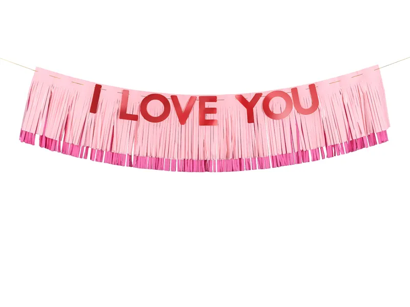  Baner I love you 150x30cm Partydeco