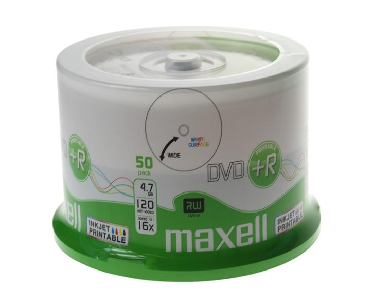 Płyta DVD+R 4,7GB X16 Printable 50szt Maxell