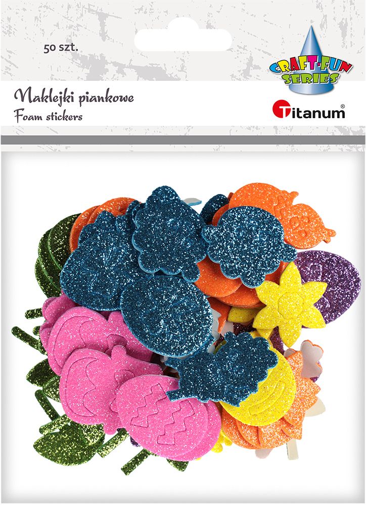 Naklejki piankowe wielkanocne 50szt Titanum