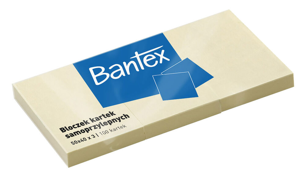 Notes samoprzylepny 40x50mm 3szt 100kart. Bantex