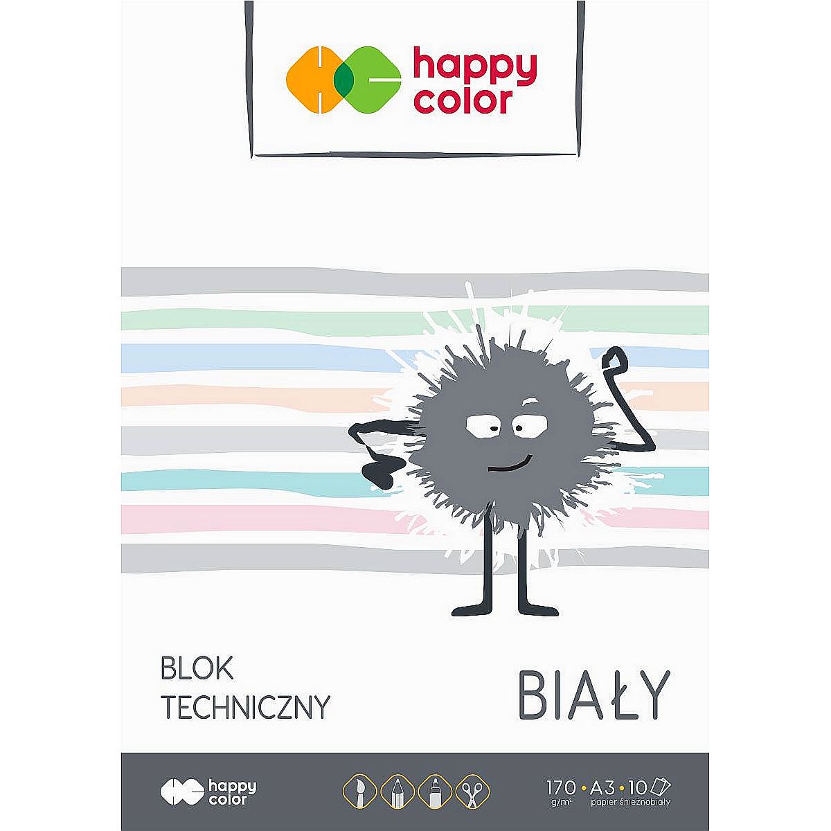 Blok techniczny biały A3/10 kartek 170g Happy Color