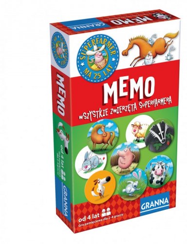 Gra edukacyjna memo wszystkie zwierzęta superfarma +6 Granna