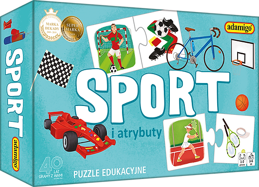 Puzzle edukacyjne sporty i atrybuty +3 Adamigo