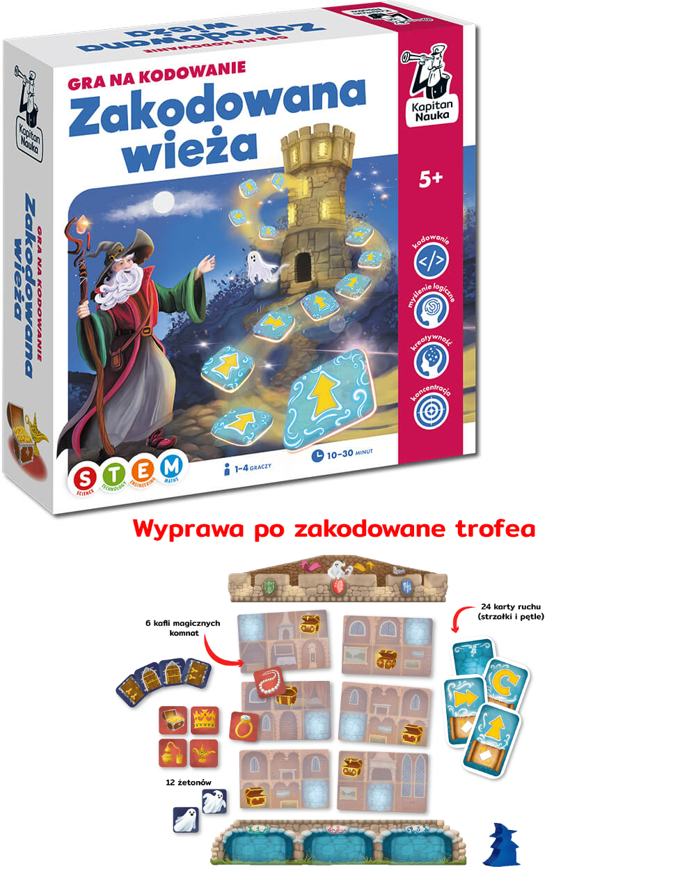 Gra edukacyjna zakodowana wieża Kapitan Nauka +5 Edgard