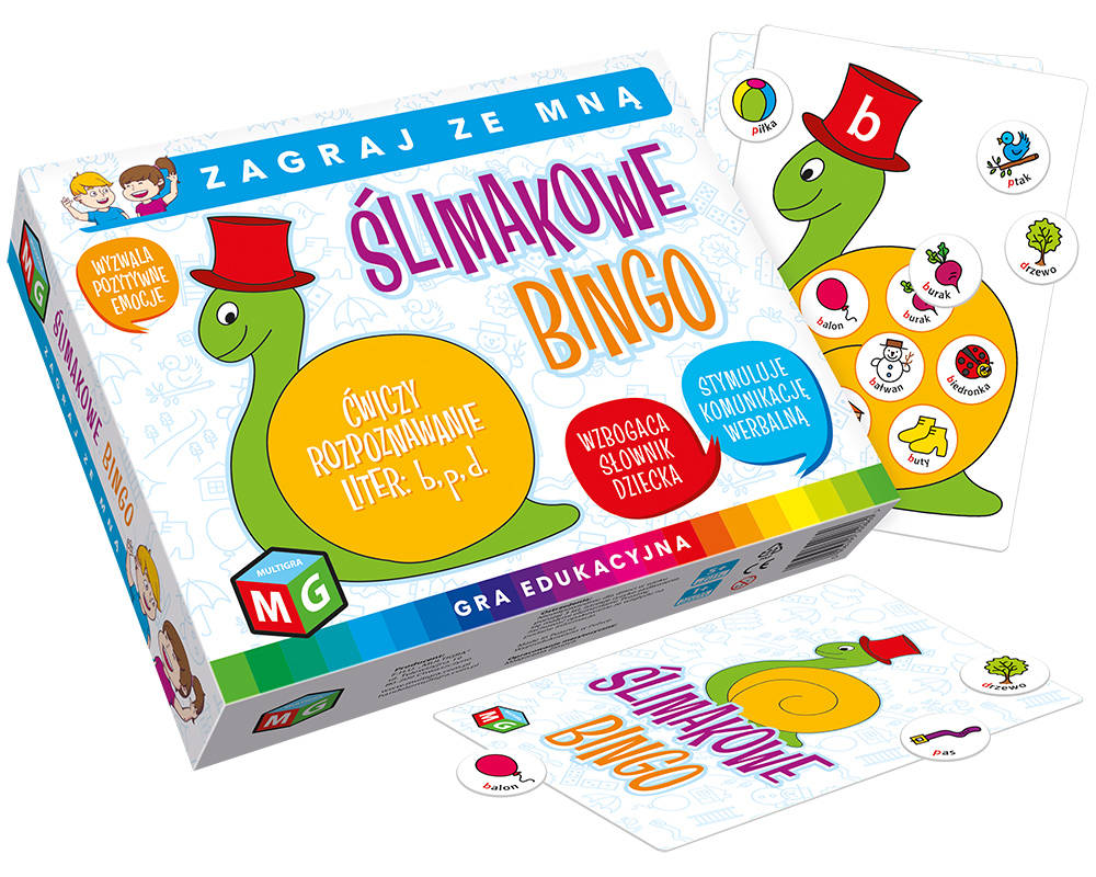 Gra edukacyjna ślimakowe bingo +5 Multigra