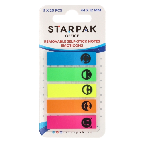 Zakładki indeksujące emotikony 12x45mm/20kart Starpak