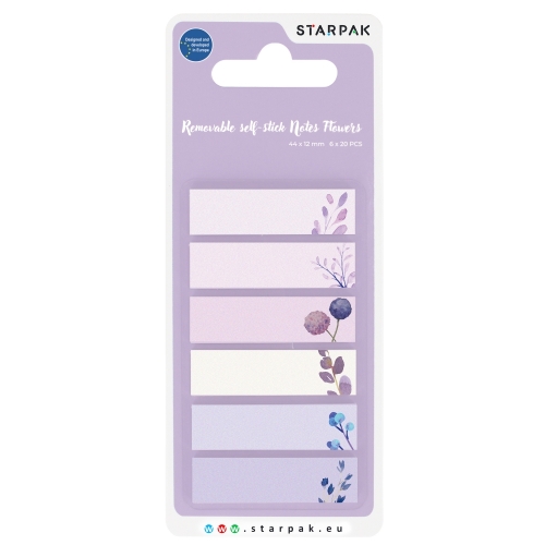 Zakładki indeksujące kwiaty 12x44mm/20kart Starpak