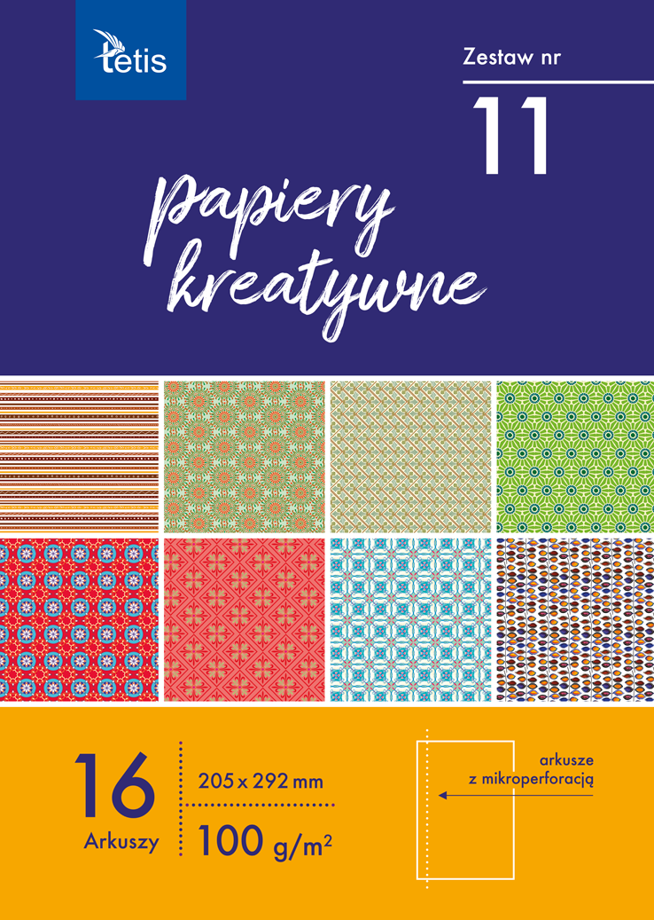 Papier kreatywny 11 100g A4/16kart. Tetis