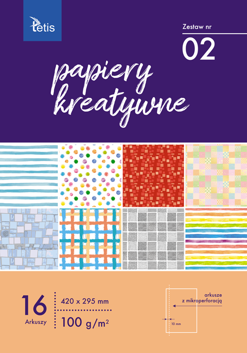 Papier kreatywny 02 100g A3/16kart. Tetis