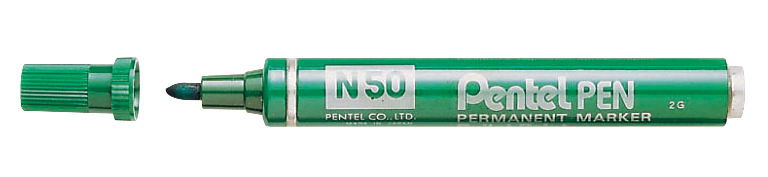 Marker permanentny N50 Pentel 12szt. okrągły zielony