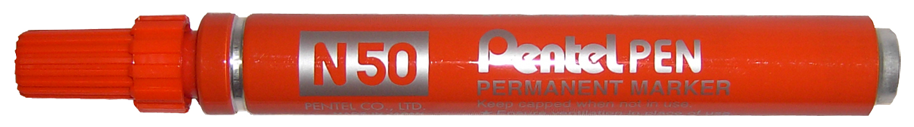 Marker permanentny N50 Pentel 12szt. okrągły pomarańczowy