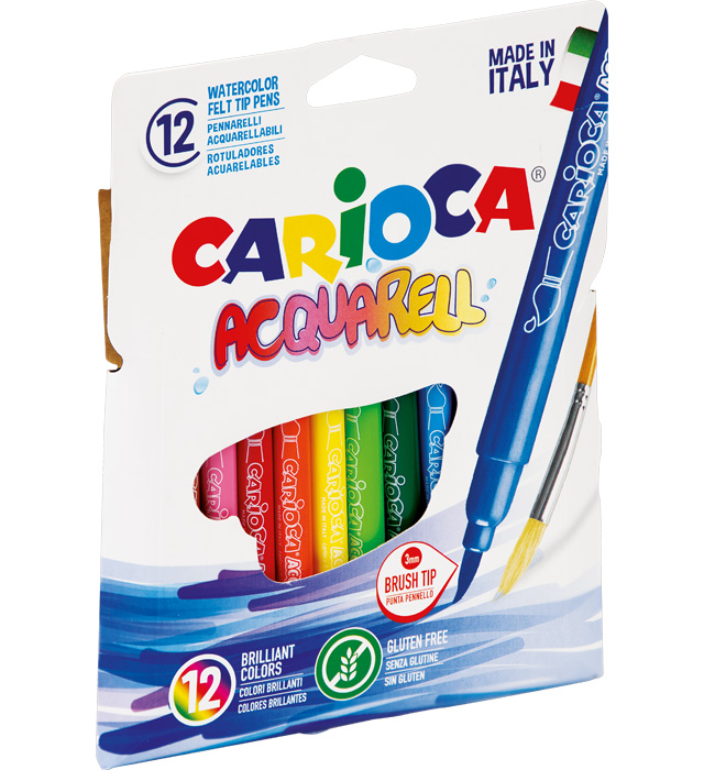 Flamastry akwarelowe Acquarell 12 kolorów Carioca
