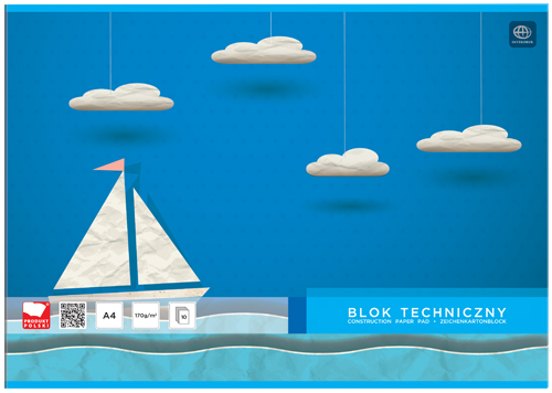 Blok techniczny biały 170g A4/10 kartek Interdruk