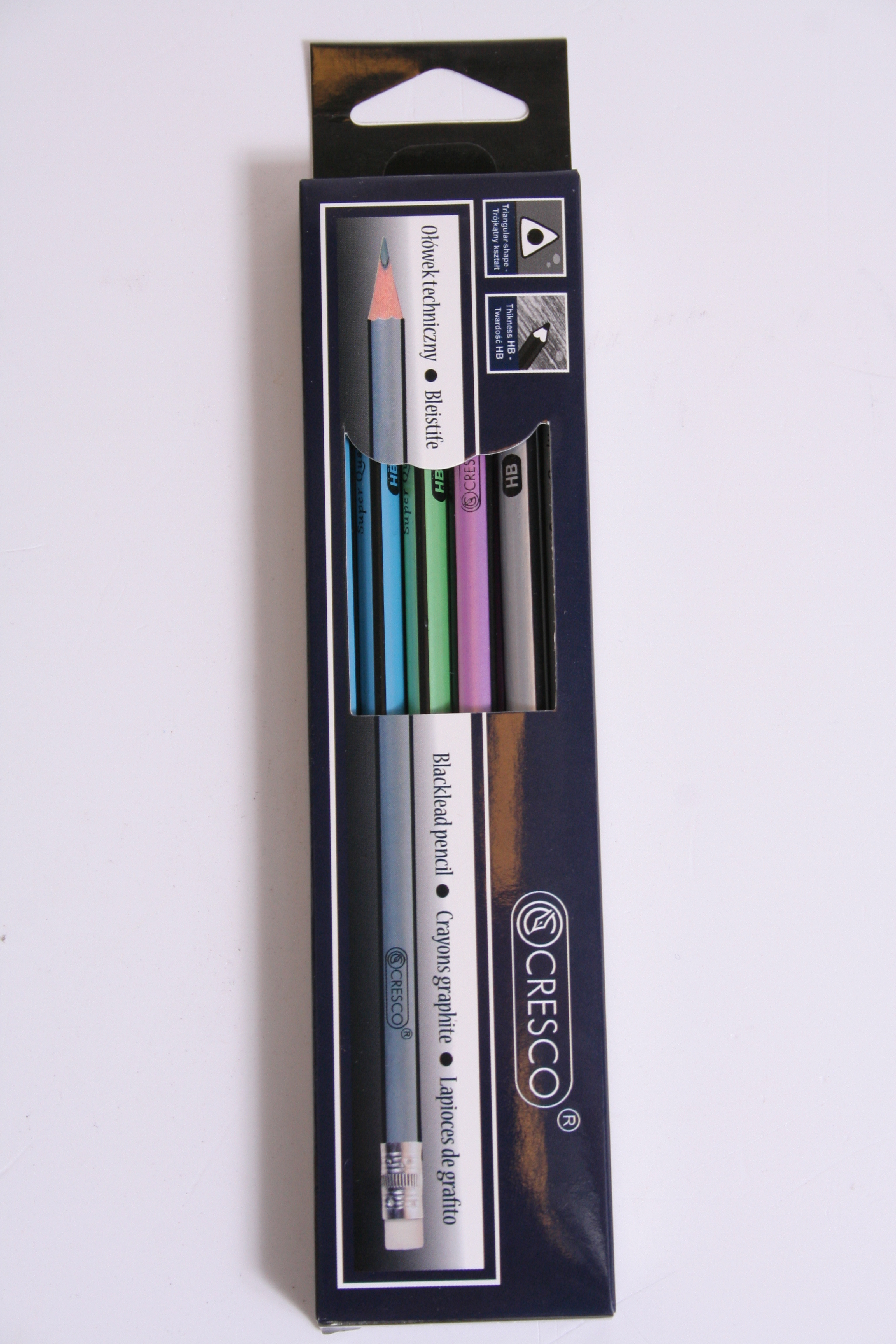 Ołówek trójkątny z gumka HB 12 sztuk Sadpex