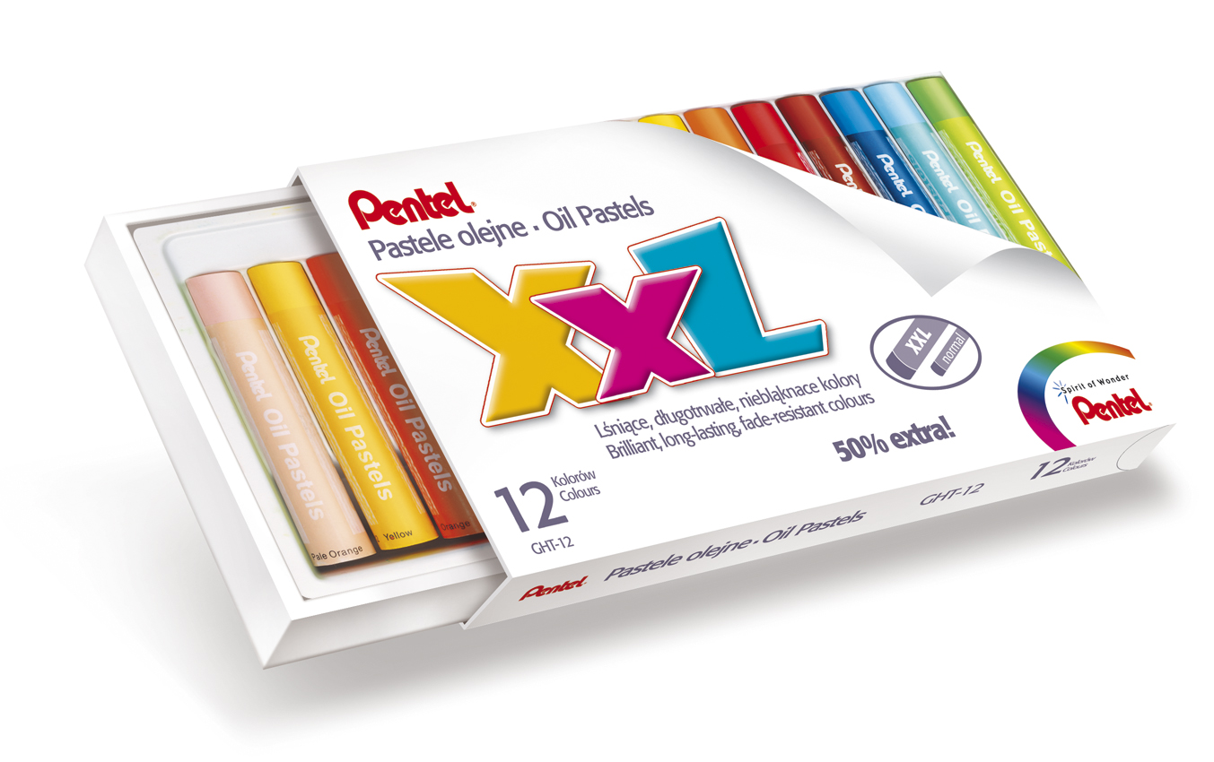 Pastele olejne jumbo XXL 12 kolorów Pentel