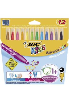 Flamastry 12 kolorów Kid Kids Colour Baby BIC
