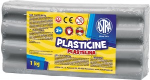 Plastelina 1kg popielata Astra