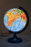 Globus podświetlany śred. 25cm z mapką polityczno-fizyczną Zachem