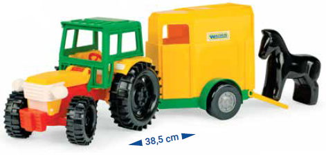 Auto Traktor z przyczepą na konia Wader