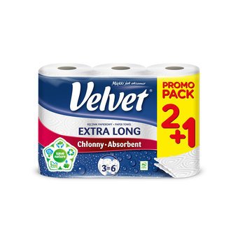 Ręcznik papierowy Extra Long  2+1 szt. Velvet
