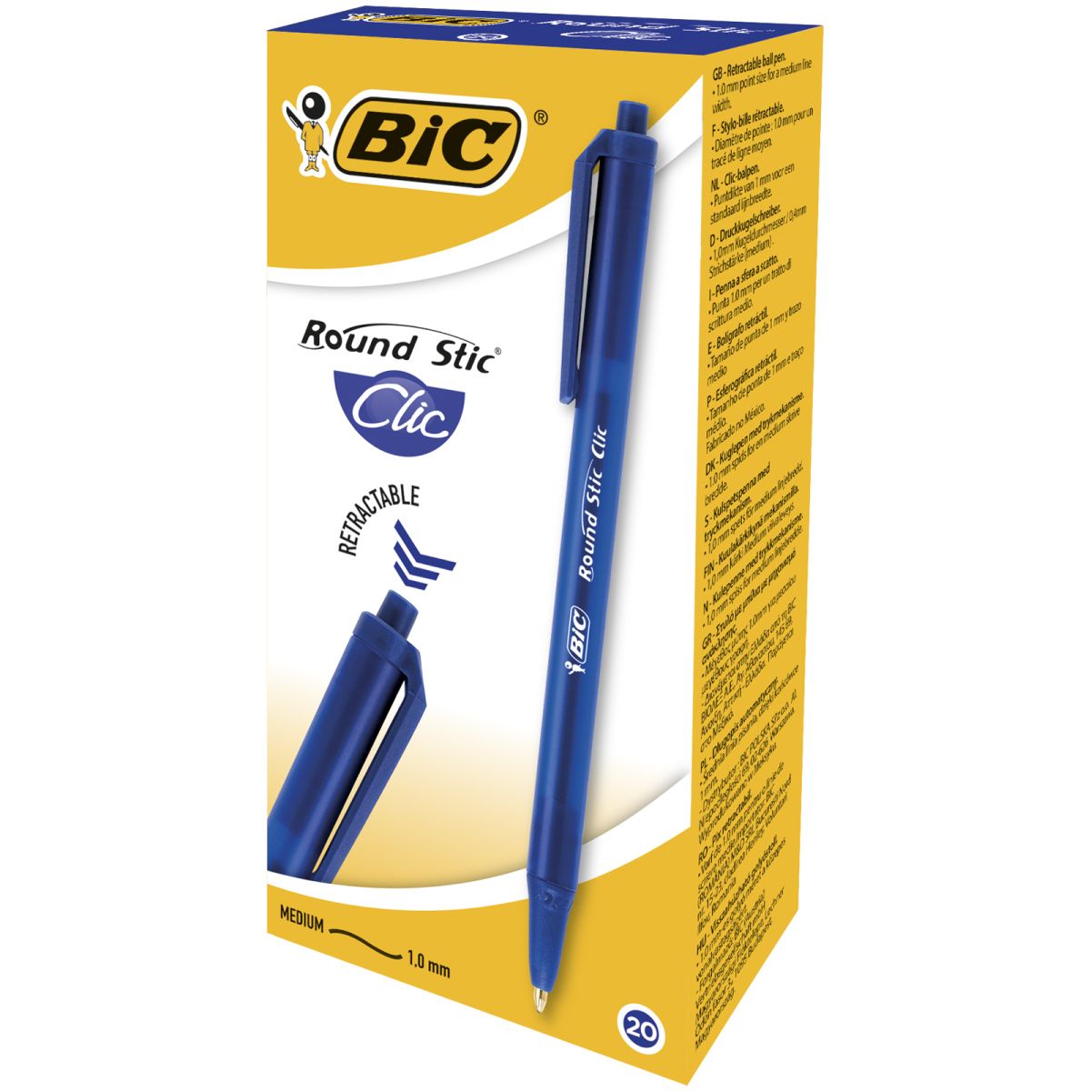 Długopis automatyczny 1,0mm Round Stic Clic 20szt BIC