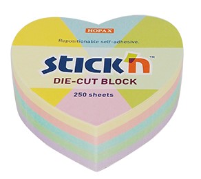 Notes samoprzylepny Serce 64x67/250kart Stick'n