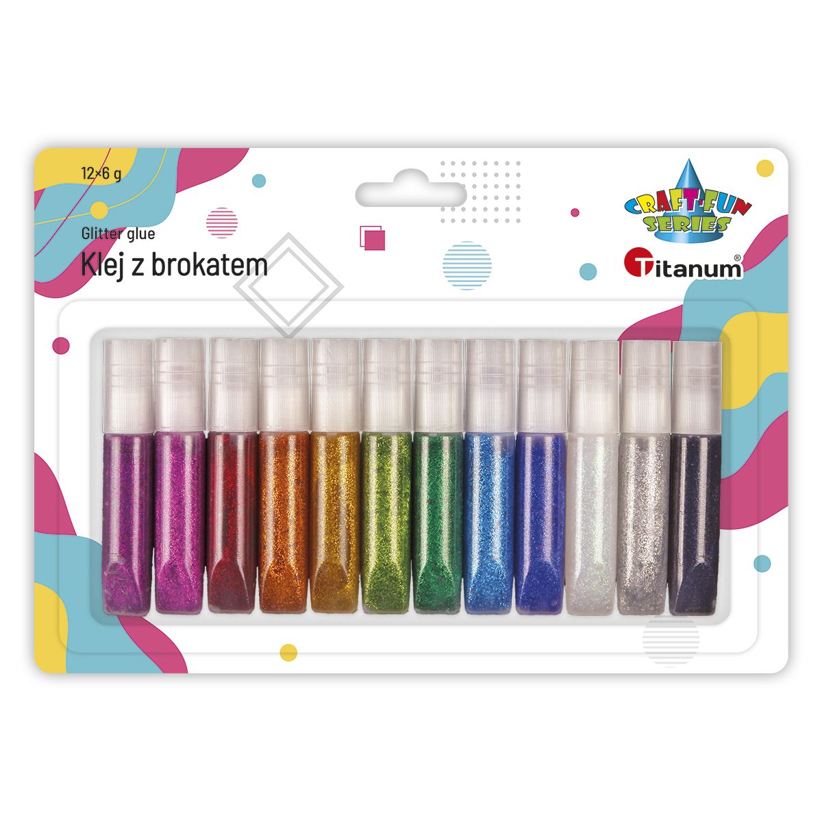 Klej brokatowy 6 kolorów 6ml Titanum