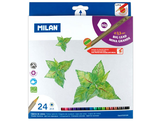 Kredki ołówkowe metalizowane 24 kolory sześciokątne Milan