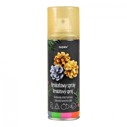 Farba dekoracyjna w areozolu brokatowa złota 100ml Arpex