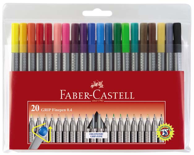Cienkopis 20 kolorów Grip Faber-Castell