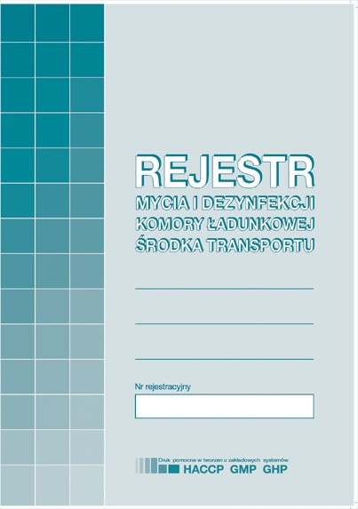 Rejestr mycia i dezynfekcji komory ładunkowej A5/32 M&P