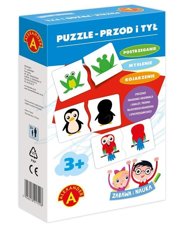 Puzzle przód i tył zabawa i nauka +3 Alexander