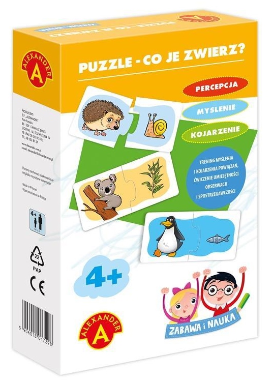 Puzzle Co je zwierz Zabawa i Nauka +4 Alexander