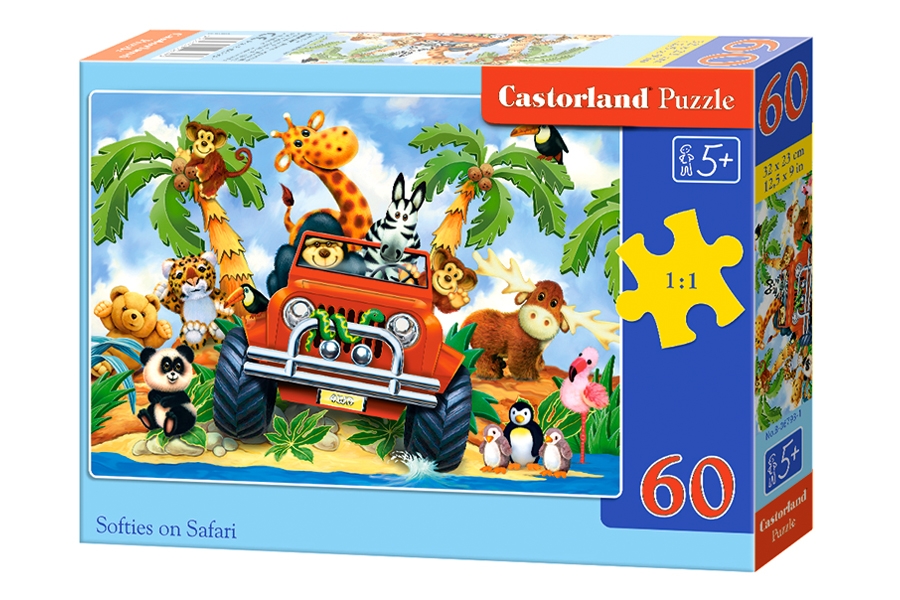 Puzzle 60 elementów Softies na Safari +5 Castorland