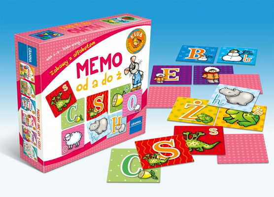 Gra edukacyjna zabawa z alfabetem Memo A-Ż +3 Granna