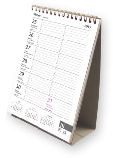 Kalendarz biurkowy stojący tygodniowy pionowy A5 2024 Michalczyk