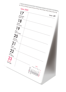 Kalendarz biurkowy stojący tygodniowy pionowy 2024 B6 Michalczyk