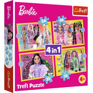  Puzzle 4w1 35/48/54/70 elementów Barbie +4 Trefl