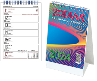 Kalendarz biurkowy stojący 12x20cm 2024 Zodiak Telegraph