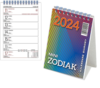 Kalendarz biurkowy stojący 9x12cm 2024 Mini Zodiak Telegraph