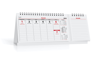 Kalendarz biurkowy stojący poziomy 25x13cm 2024 Lux Kalpolbis
