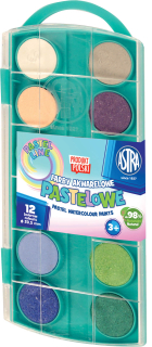 Farby akwarelowe pastelowe 12 kol. śr.24mm Astra