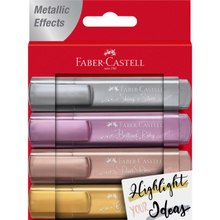 Zakreślacze 4 kolory metaliczne Faber-Castell