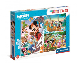 Puzzle 3x48 elementów Mickey +4 Clementoni