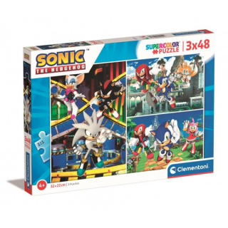 Puzzle 3x48 elementów Sonic +4 Clementoni