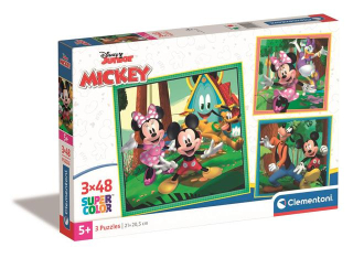 Puzzle 3x48 elementów Mickey +5 Clementoni