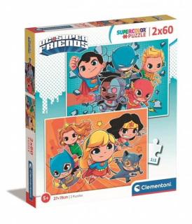 Puzzle 2x60 elementów DC Comics +5 Clementoni