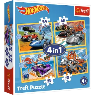  Puzzle 4w1 35/48/54/70 elementów pojazdy +4 Trefl