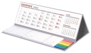 Kalendarz biurkowy miesięczny z notesem i zakładkami 2024 22x10cm Wokół Nas